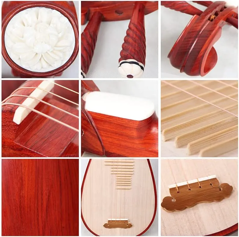 LANDTOM Entry level Rosewood（花梨） Chinese Lute Traditional National Stringed Instrument PiPa (adults-rosewood)…