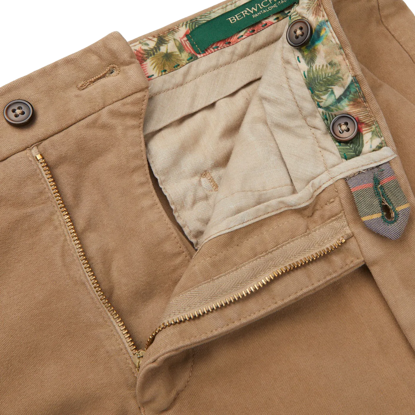 Light Beige Cotton Moleskin Chinos