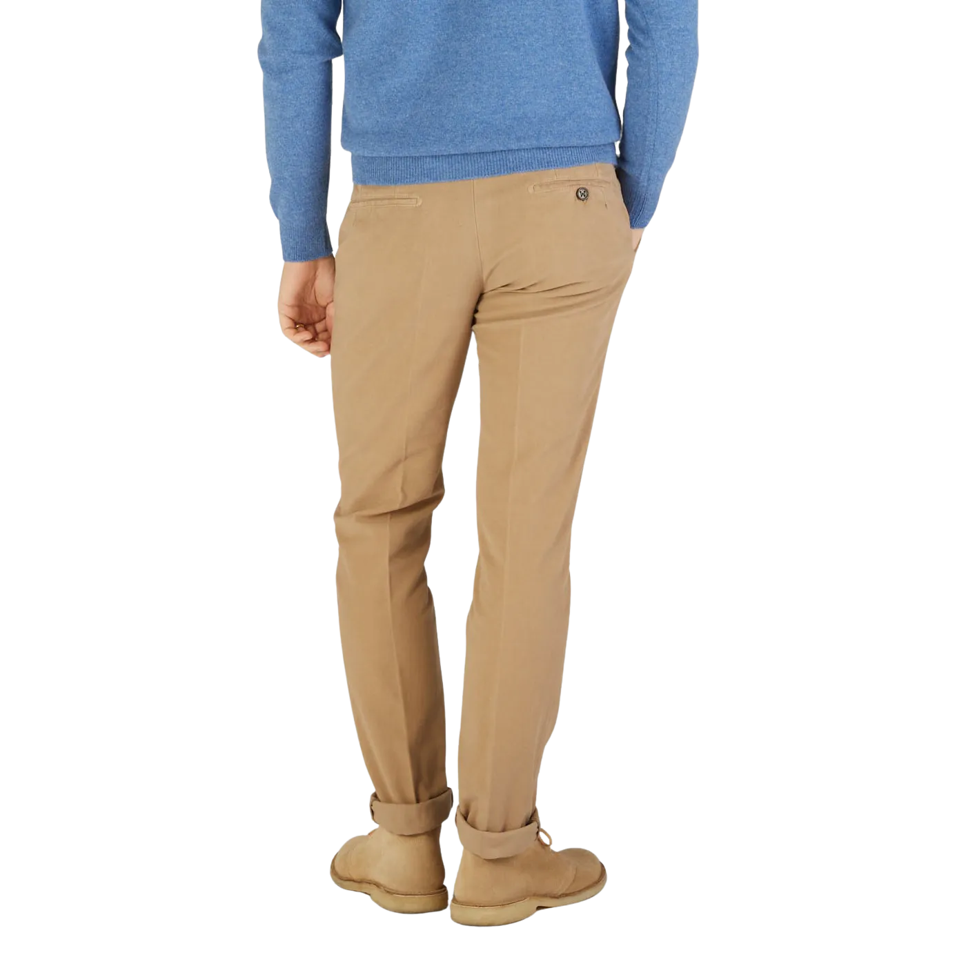 Light Beige Cotton Moleskin Chinos