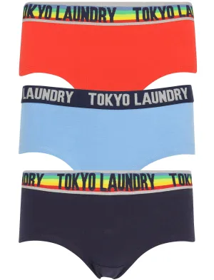 Lilly (3 Pack) Bright Assorted Hipster Briefs In Tomato / Silver Lake Blue / Peacoat - Tokyo Laundry