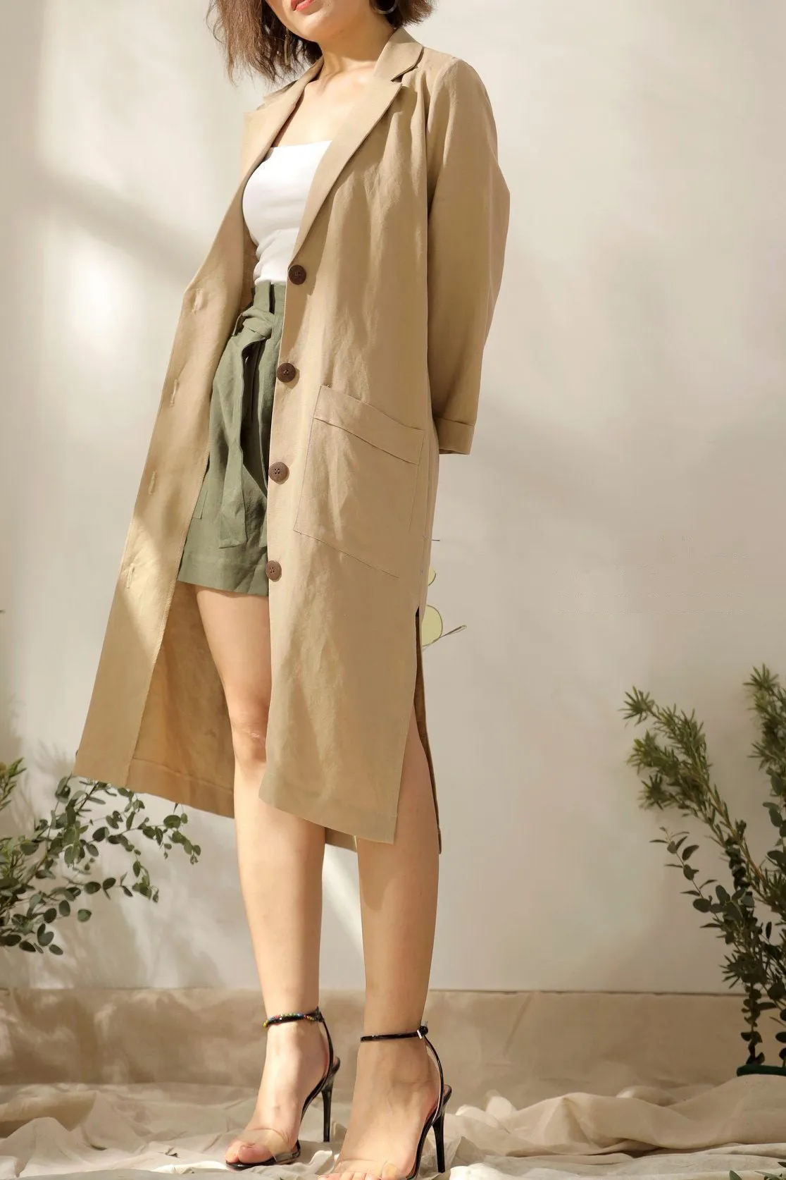 Linen Oversized Duster Coat
