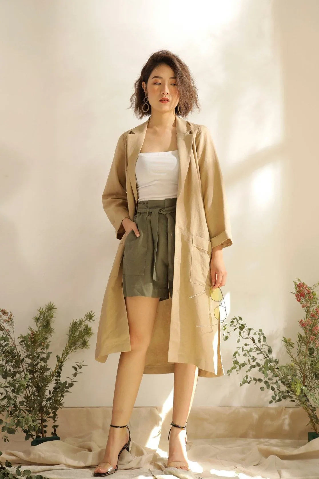 Linen Oversized Duster Coat