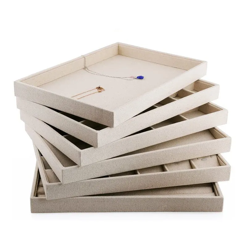 Linen Stackable Jewelry Display Tray P00201
