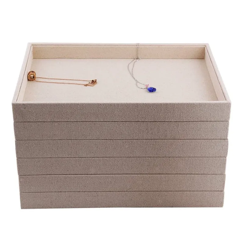 Linen Stackable Jewelry Display Tray P00201