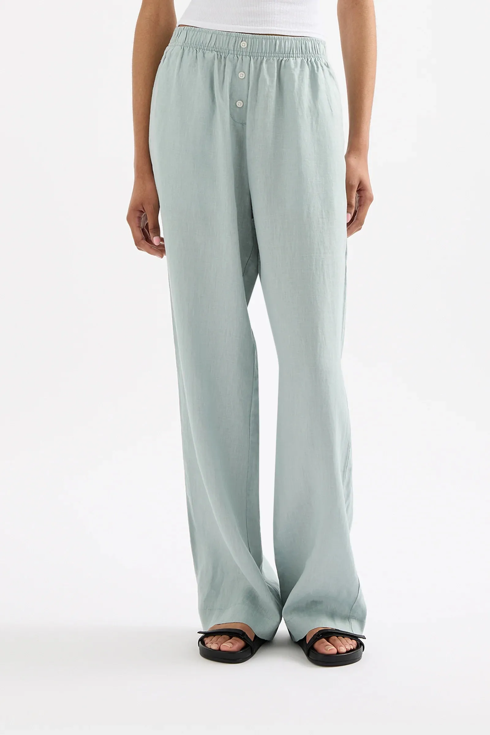 LOUNGE LINEN PANT | SEAFOAM
