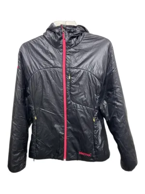 Marmot Size M Black Nylon Quilted Hood Zip Jacket