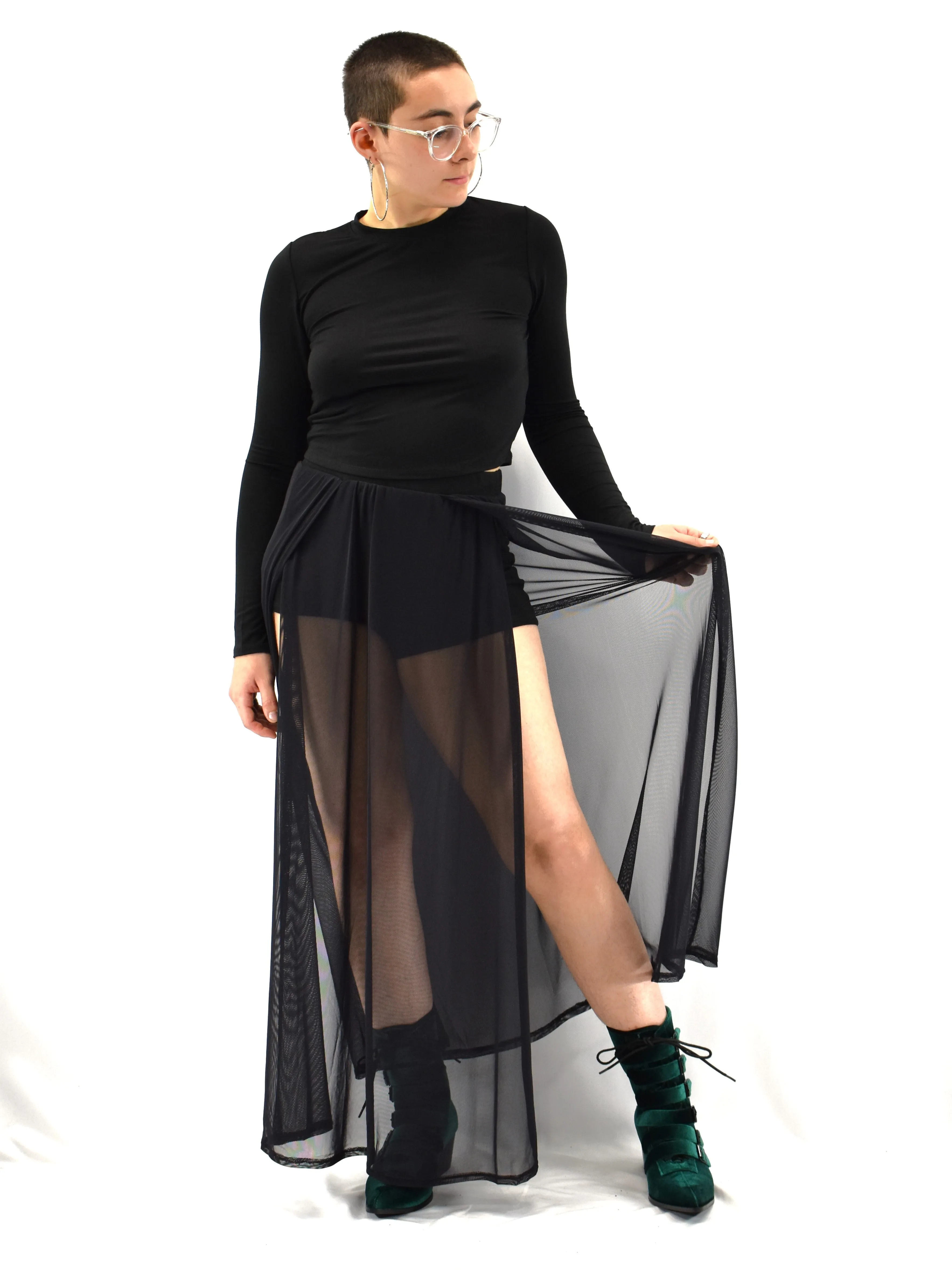 Mesh Darla Maxi Skirt with Shorts! FOXBLOOD