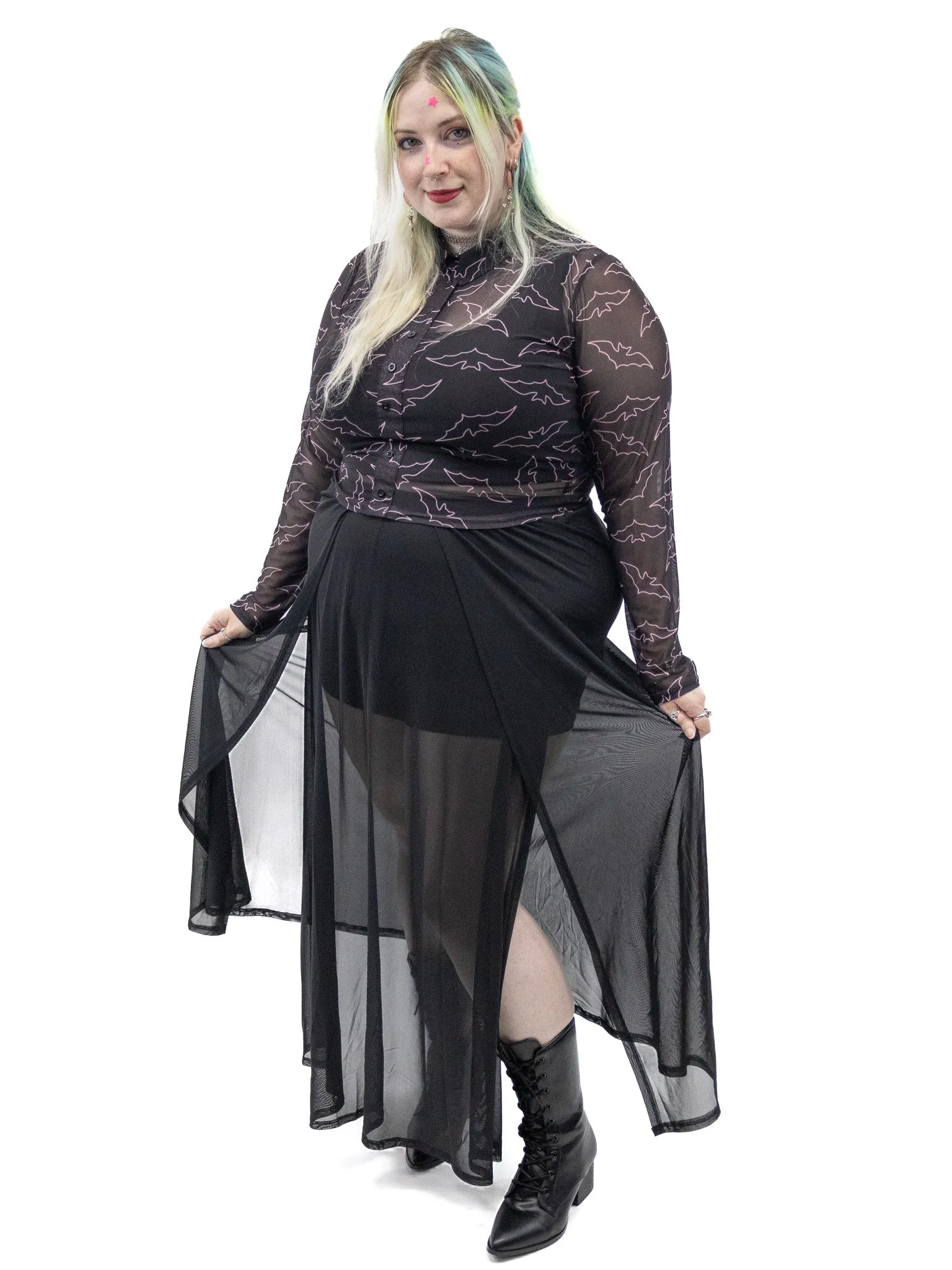 Mesh Darla Maxi Skirt with Shorts! FOXBLOOD