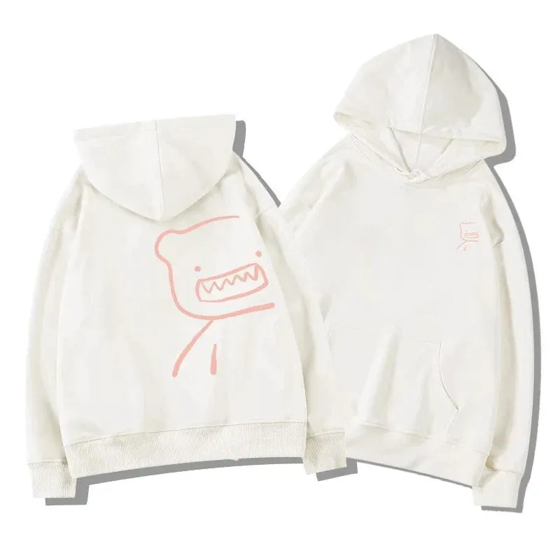 Metaversmall Lovely Hooded Chic Printing Loose Female Hoodies New Fashion Drawstring Basic Simple Casual 3-colors Winter Women Hoodies