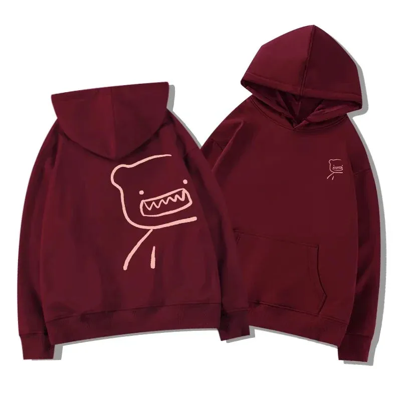 Metaversmall Lovely Hooded Chic Printing Loose Female Hoodies New Fashion Drawstring Basic Simple Casual 3-colors Winter Women Hoodies