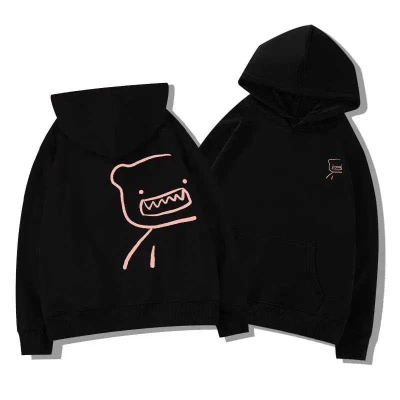 Metaversmall Lovely Hooded Chic Printing Loose Female Hoodies New Fashion Drawstring Basic Simple Casual 3-colors Winter Women Hoodies