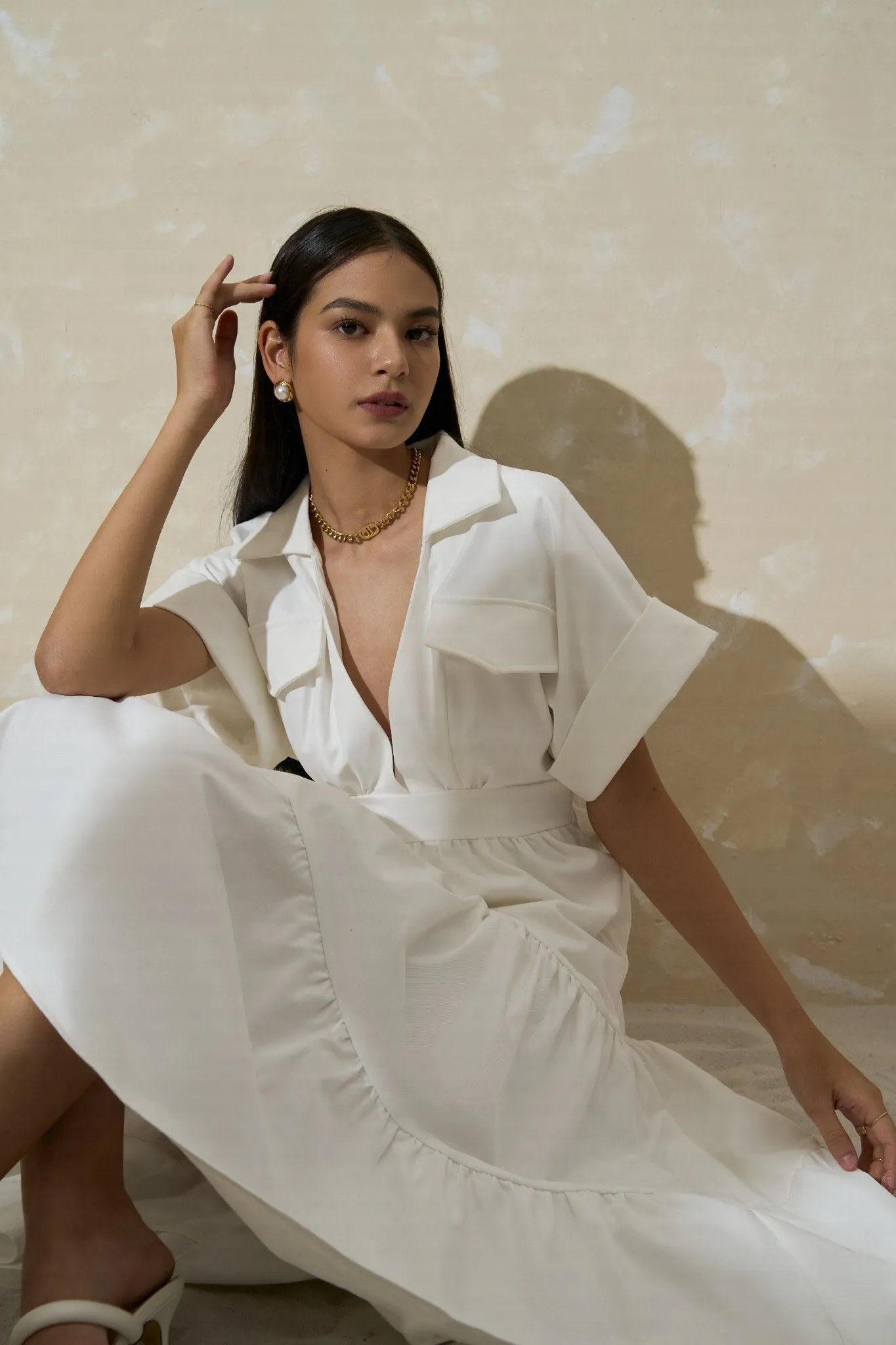 Mira Linen Tiered Dress
