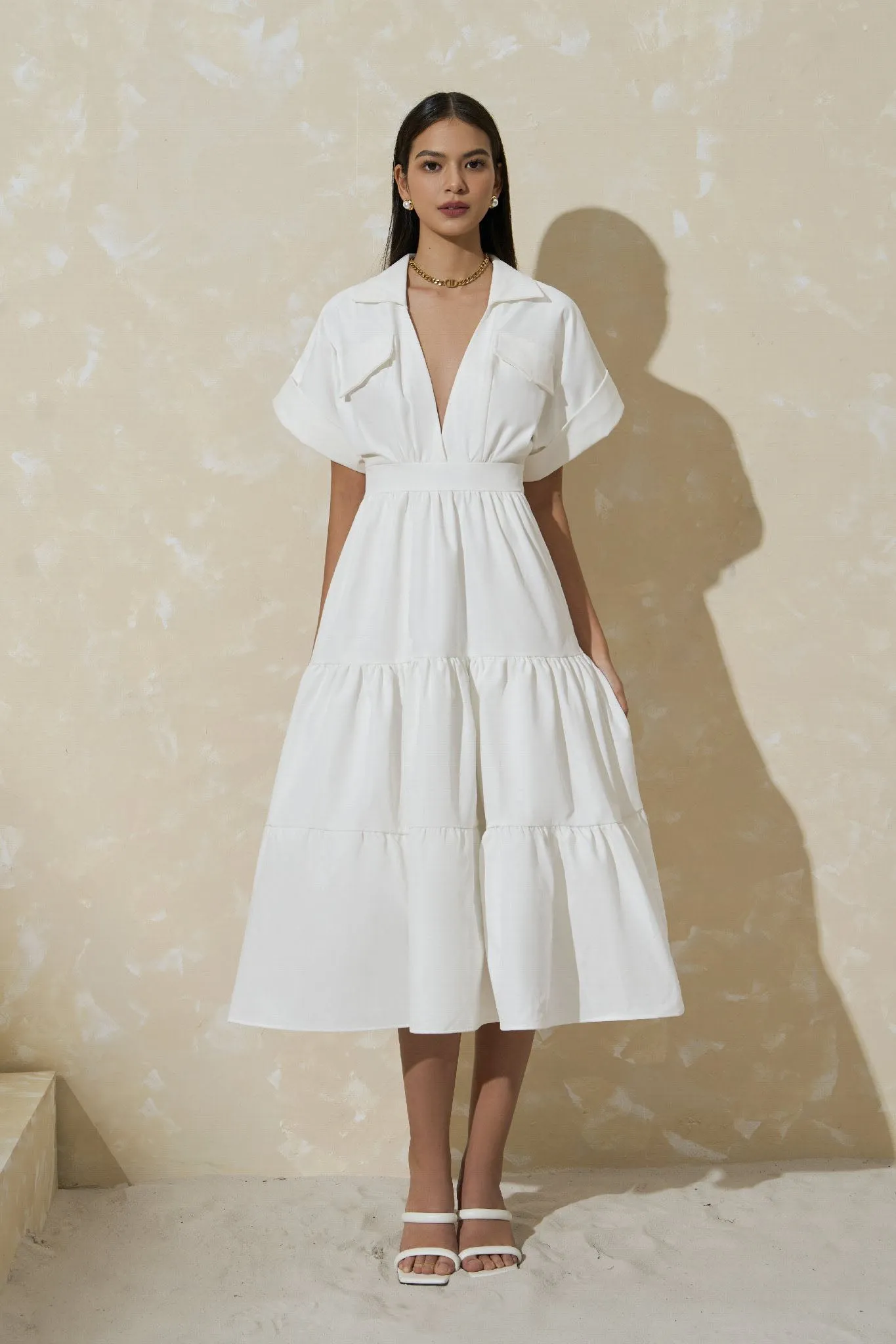 Mira Linen Tiered Dress