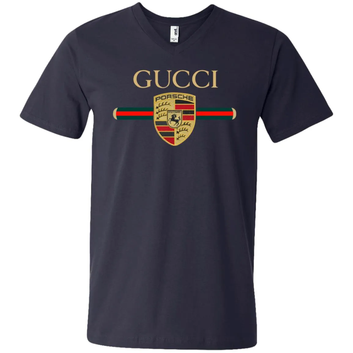 New Gucci Porsche Shirt Men V-Neck T-Shirt
