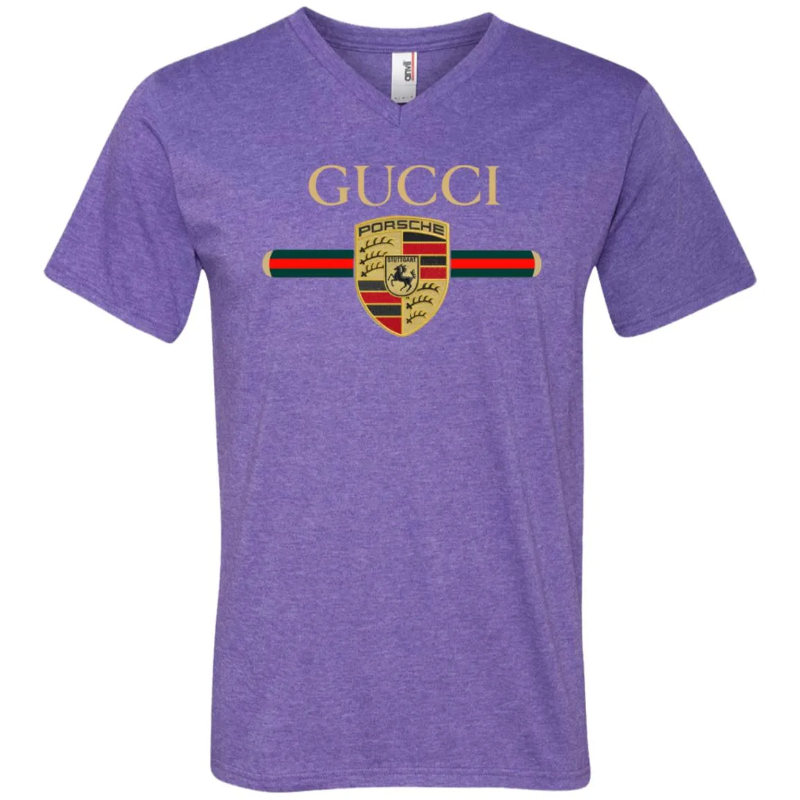 New Gucci Porsche Shirt Men V-Neck T-Shirt