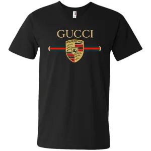 New Gucci Porsche Shirt Men V-Neck T-Shirt
