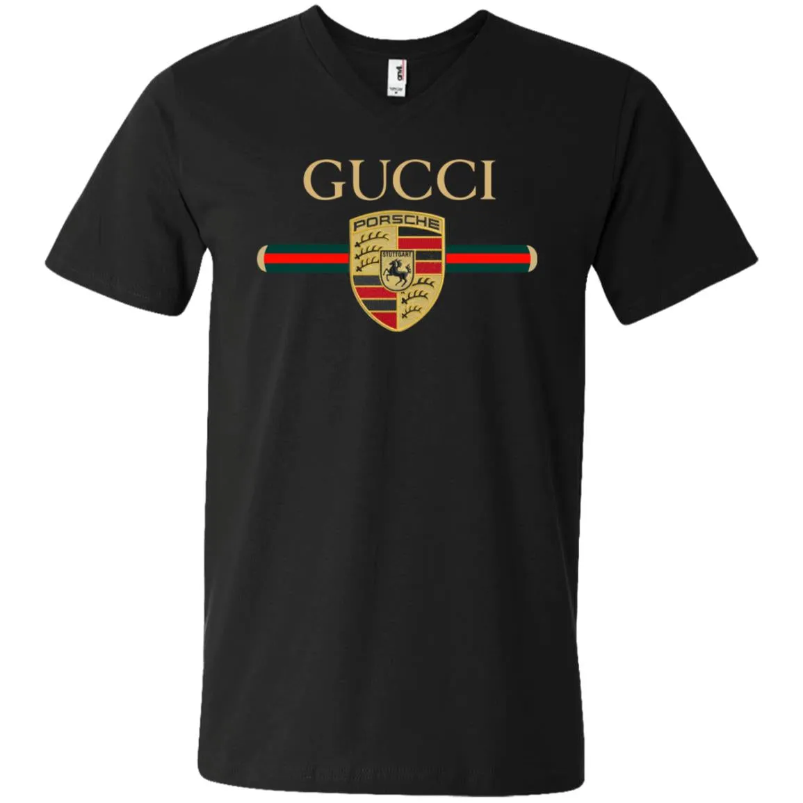 New Gucci Porsche Shirt Men V-Neck T-Shirt