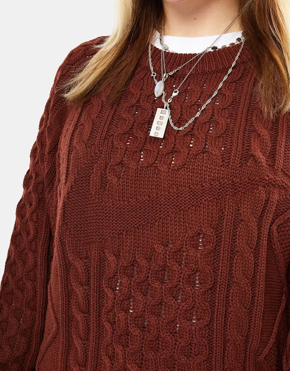Nike Cable Knit Sweater - Oxen Brown