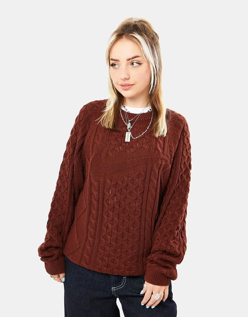Nike Cable Knit Sweater - Oxen Brown
