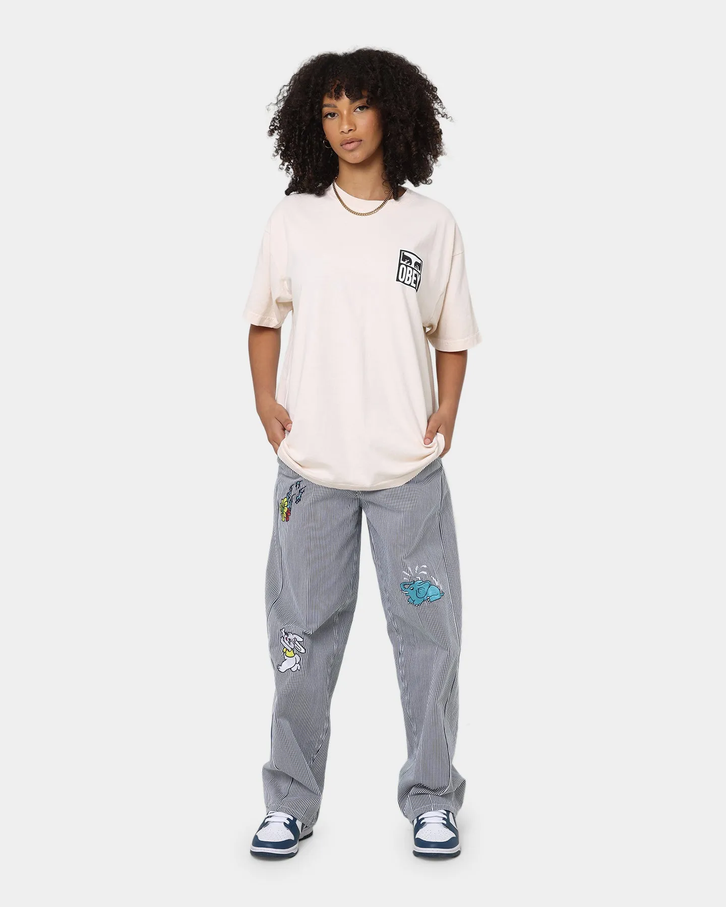 Obey Women's Haru Baggy Pants Blue Multi
