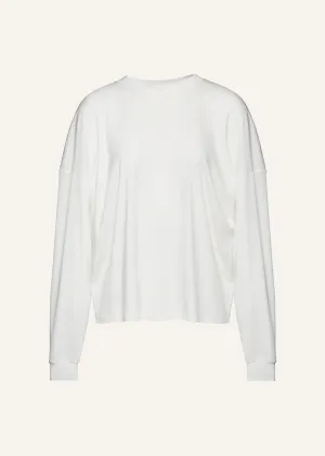 Oversized long sleeve t-shirt in cream