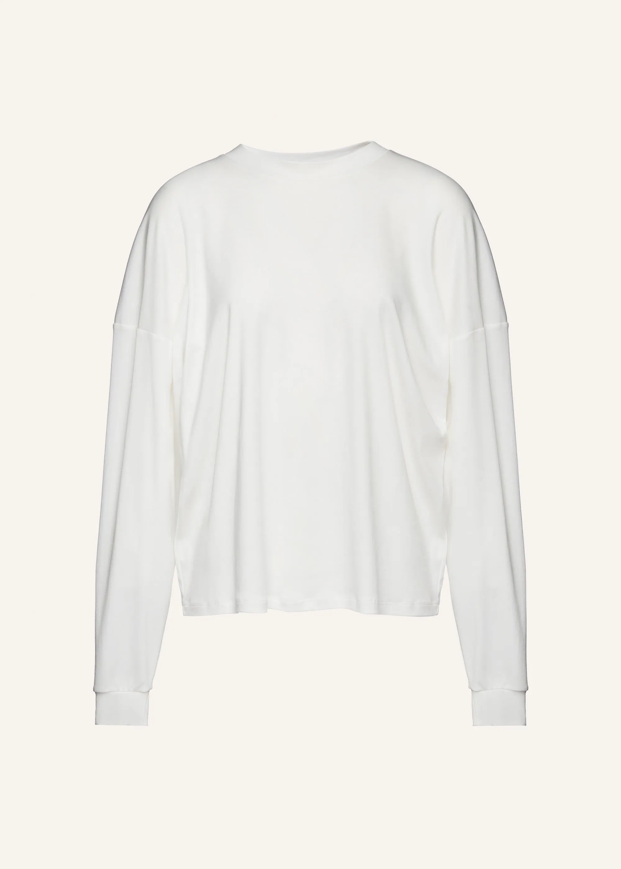 Oversized long sleeve t-shirt in cream