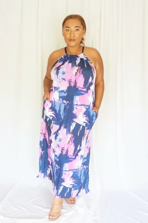 Paint Strap Maxi Dress