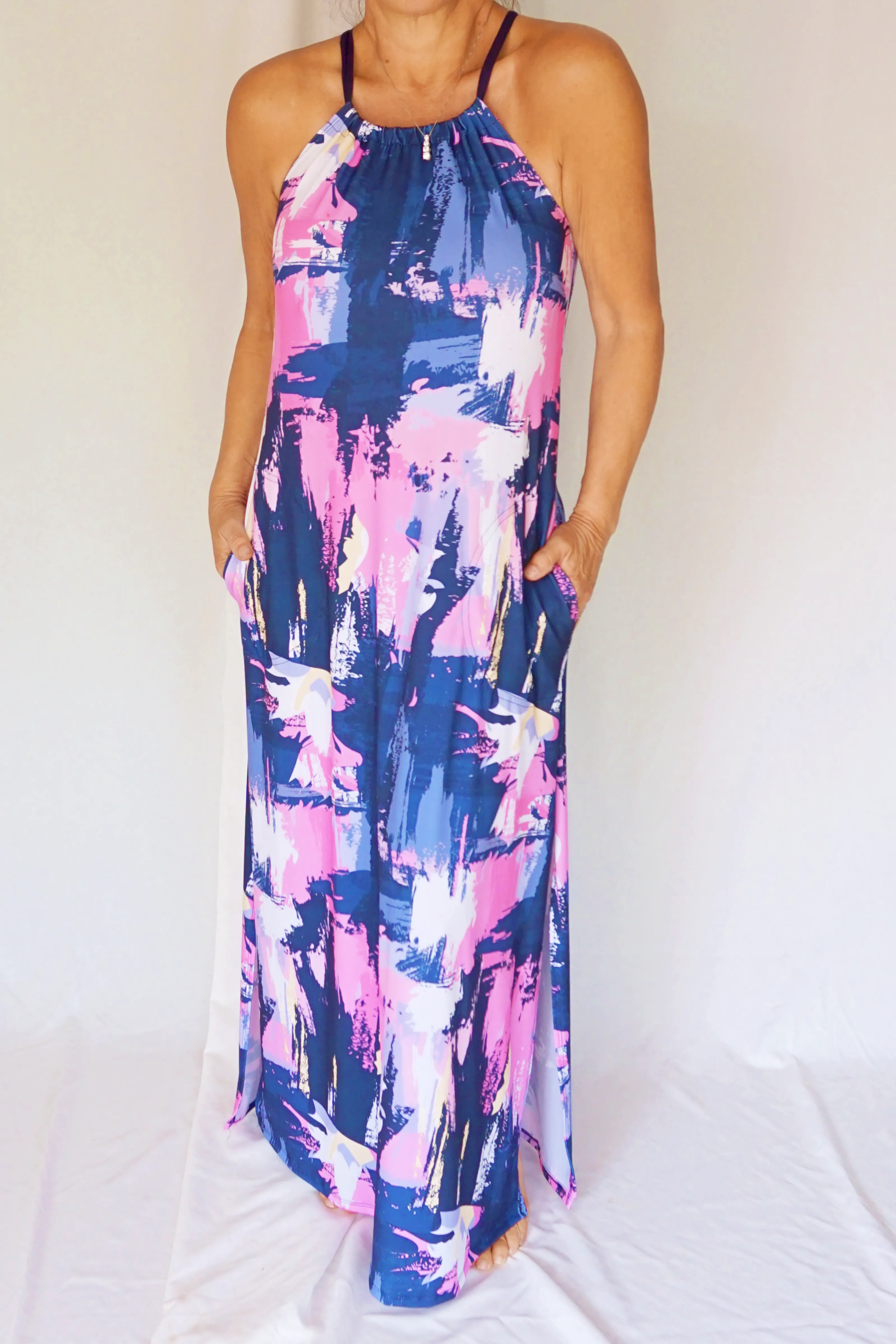 Paint Strap Maxi Dress