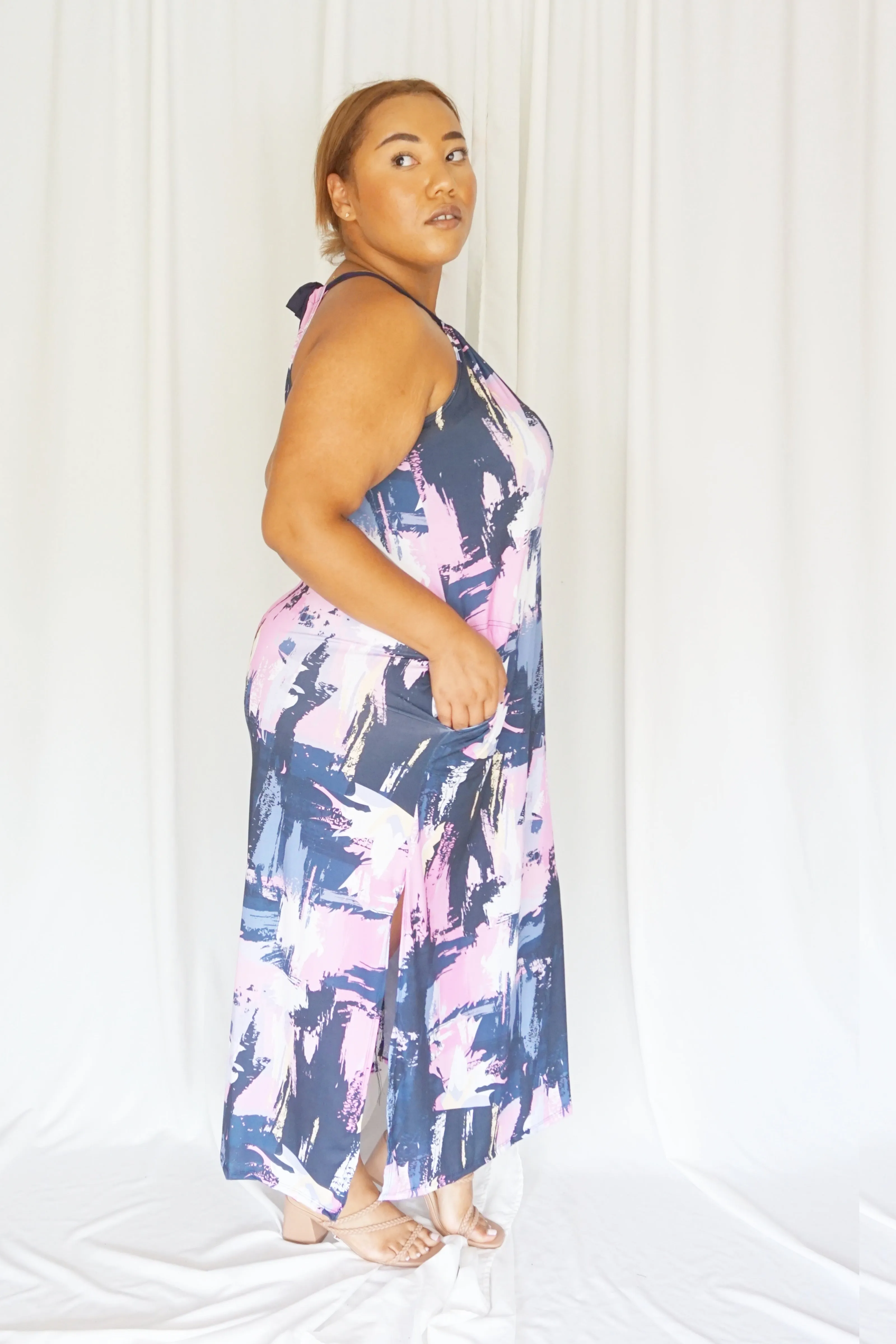 Paint Strap Maxi Dress