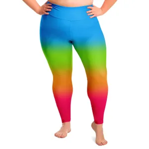 Panromantic Pride Ombre High-Waist Plus Leggings