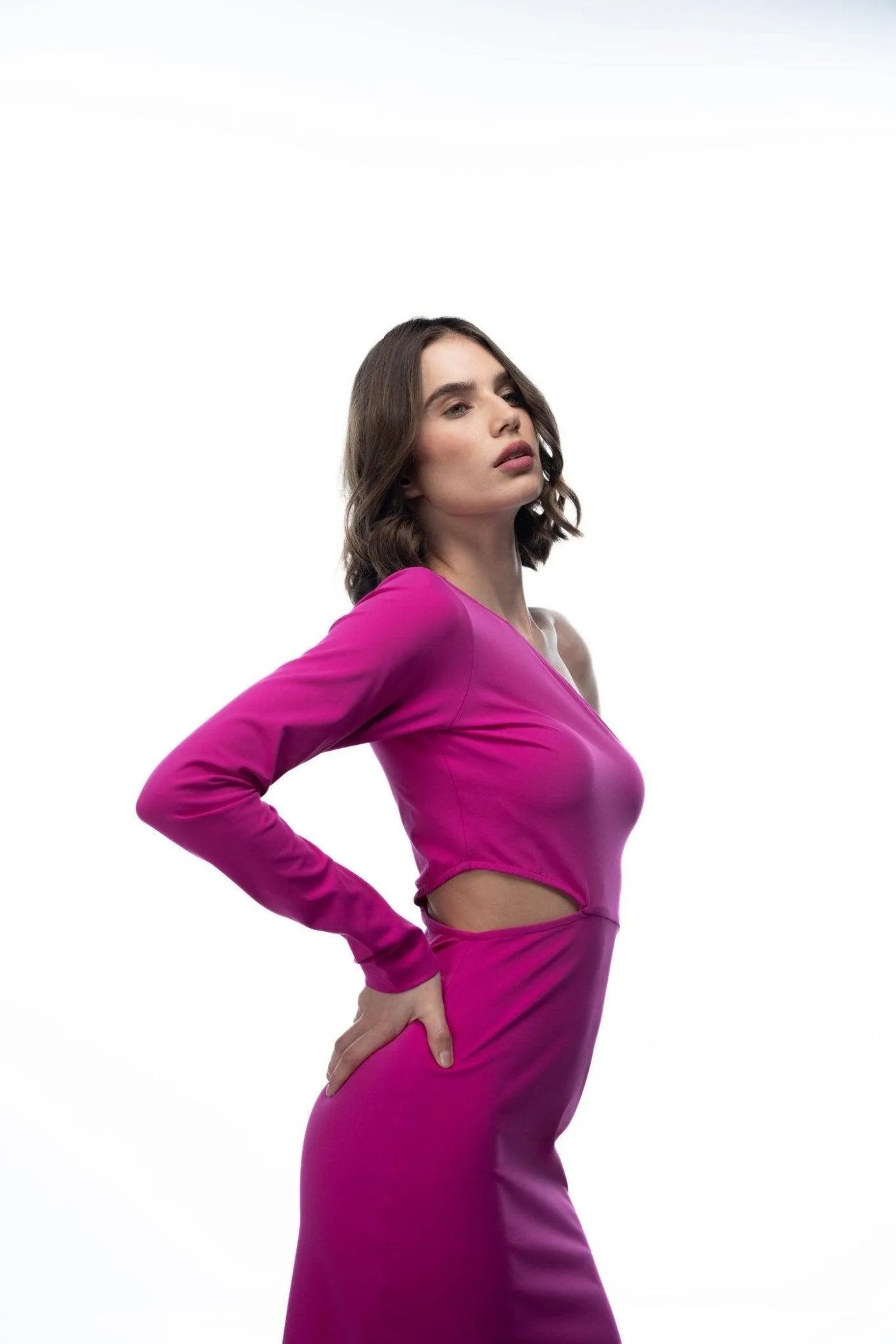 PEAK A BOO CUT OUT LONG BODYCON DRESS