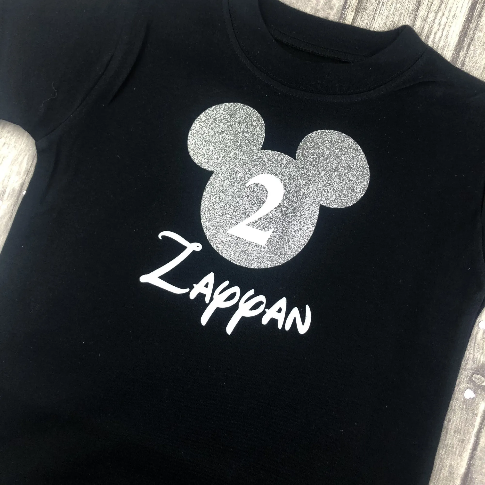 Personalised Mickey Mouse Birthday T-Shirt