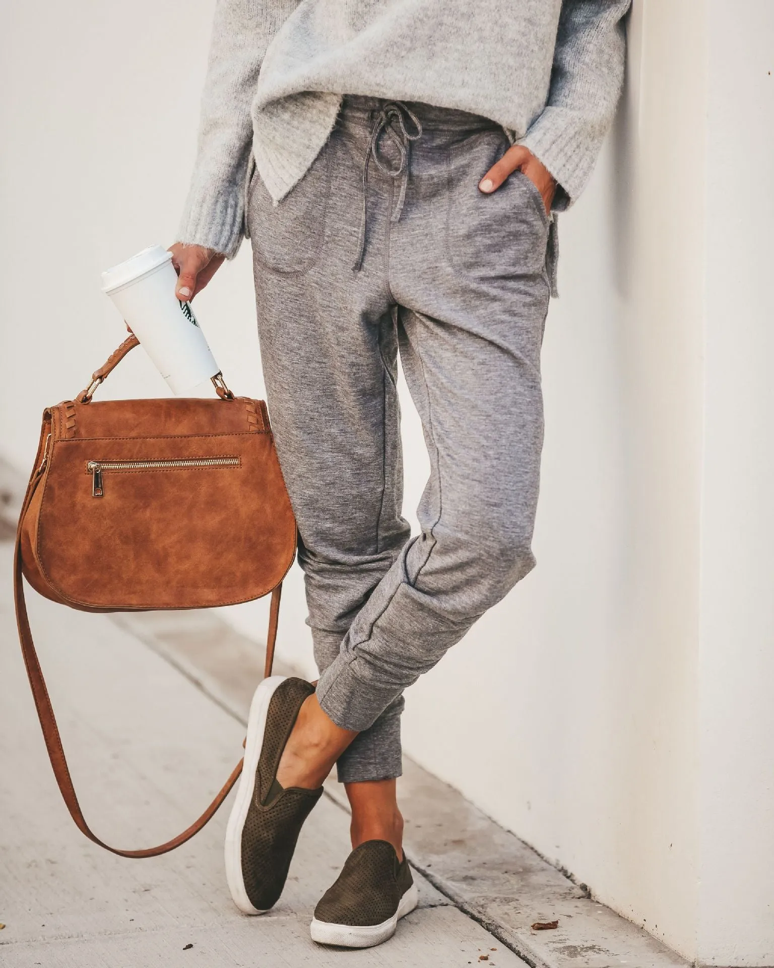 Popular Women Elastic Lace Casual Pants Loose Pocket Slim Fit Long Pants