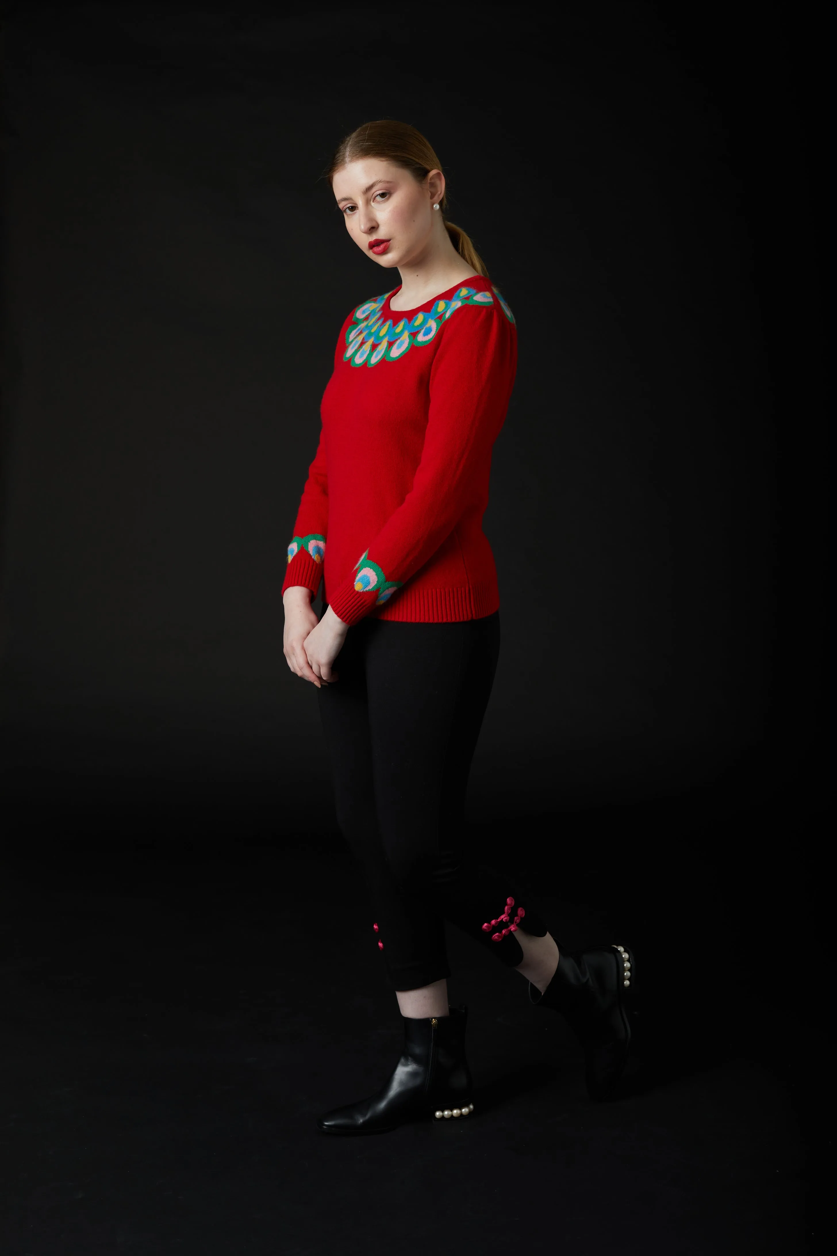QiaoChu Cashmere Jumper Red