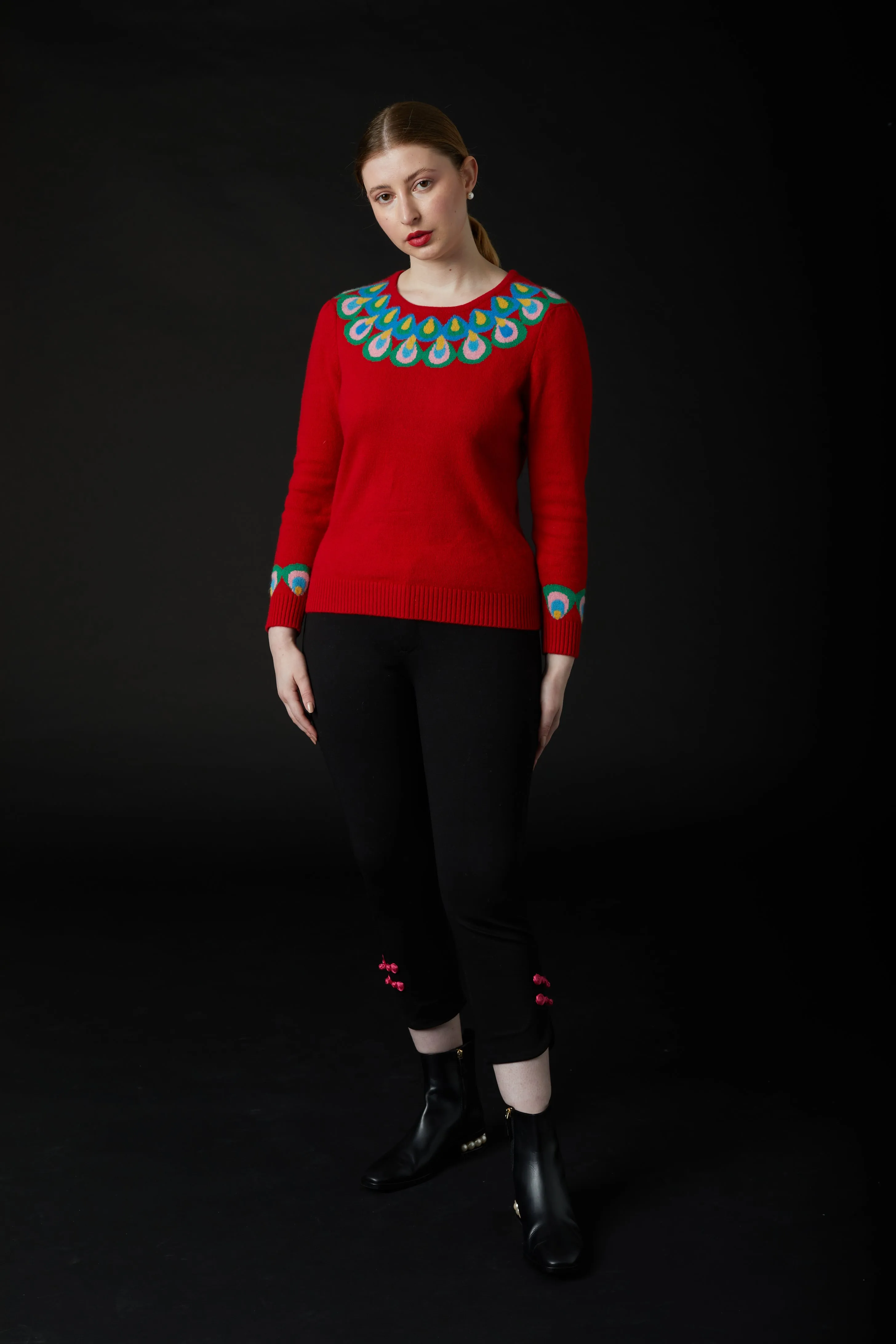 QiaoChu Cashmere Jumper Red