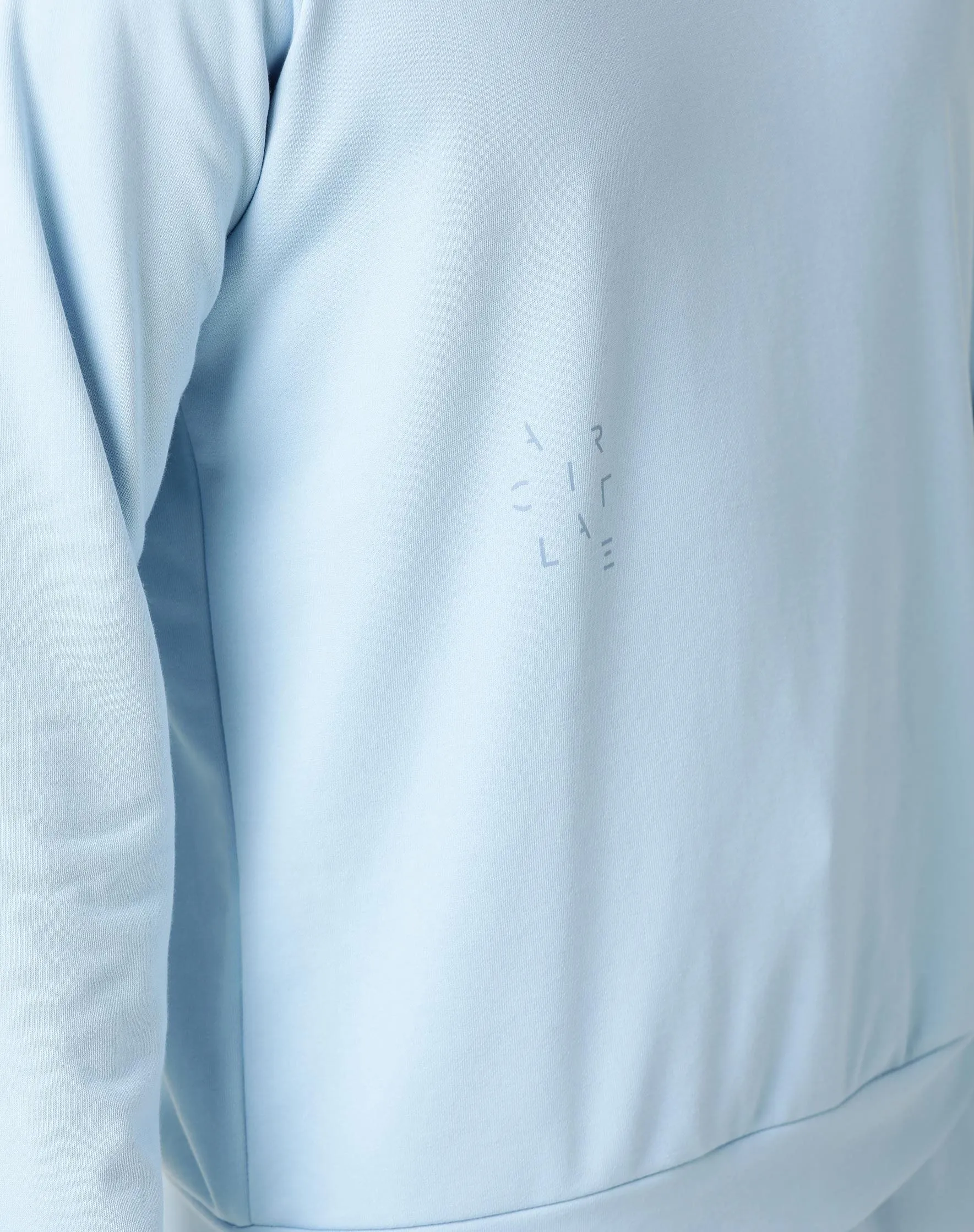 Rare Rabbit Articale Men's Arum Clear Blue Cotton Fabric Full Sleeves Solid Sweatshirt