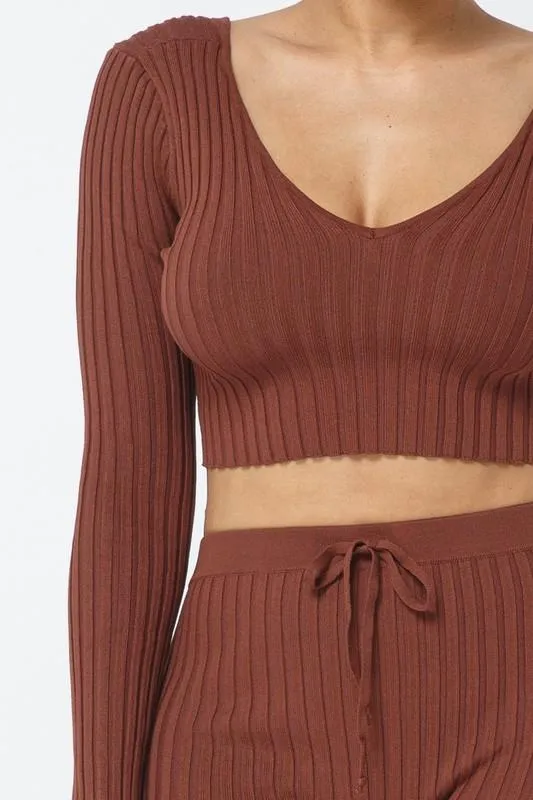 RIBBED KNIT LEGGING SET