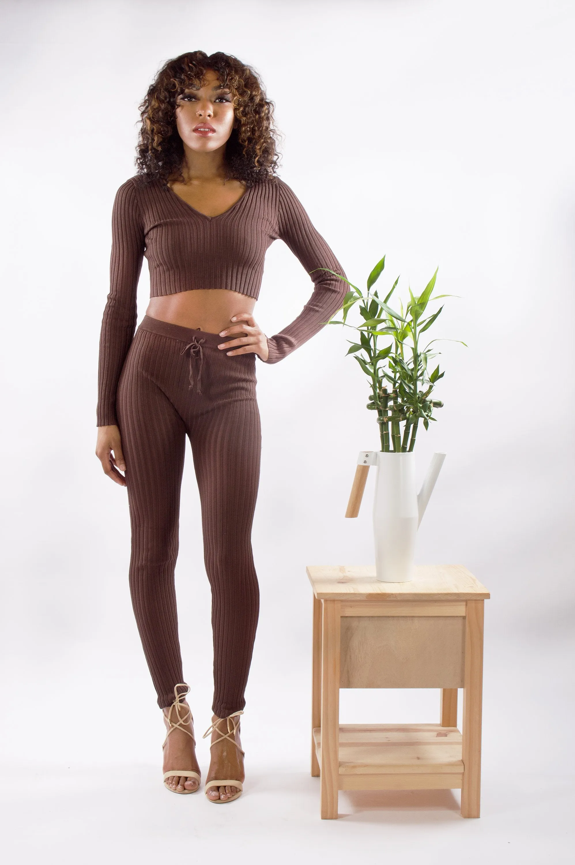 RIBBED KNIT LEGGING SET