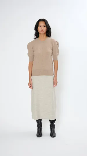 Short Sleeve Jumper in Latte Coffee