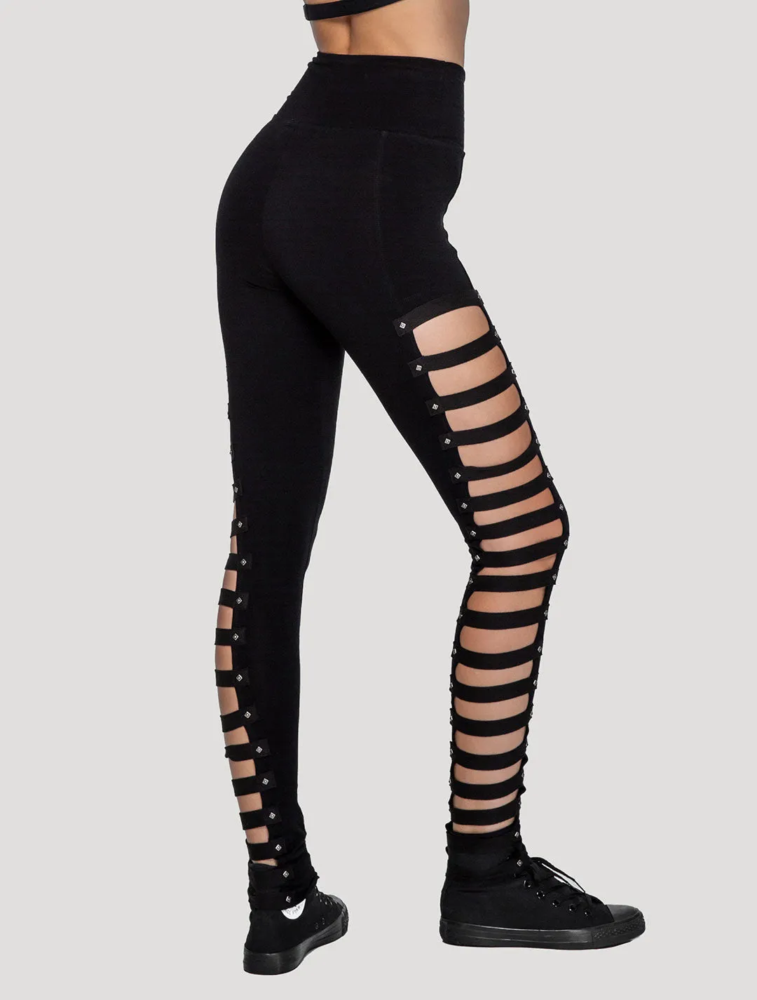 Slashed High-Waist Leggings