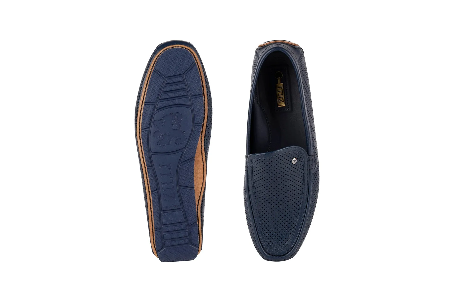 Slip On in perforated nubuck calfskin