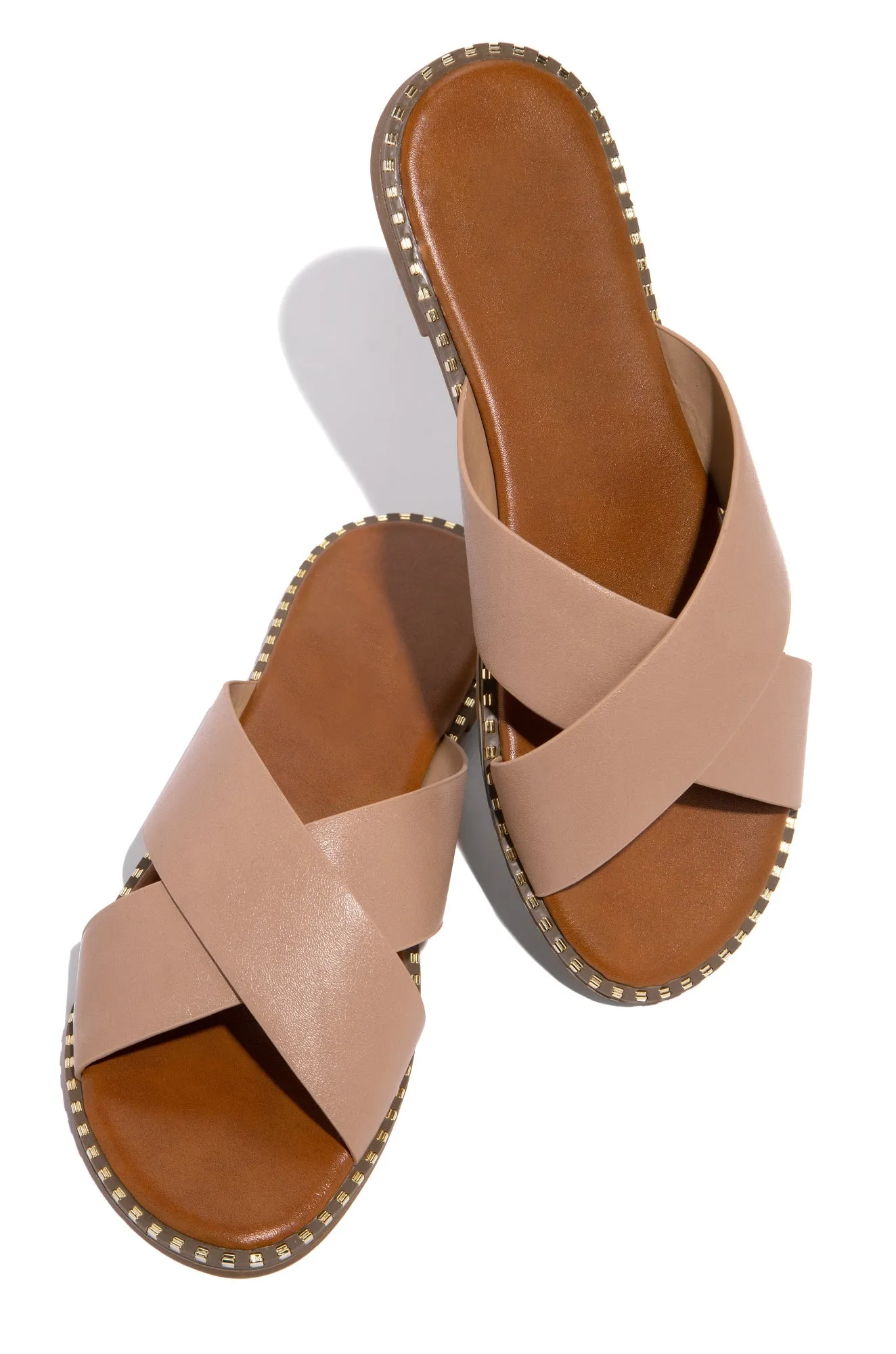 Summer Bliss Slip-On Flat Sandals - Nude