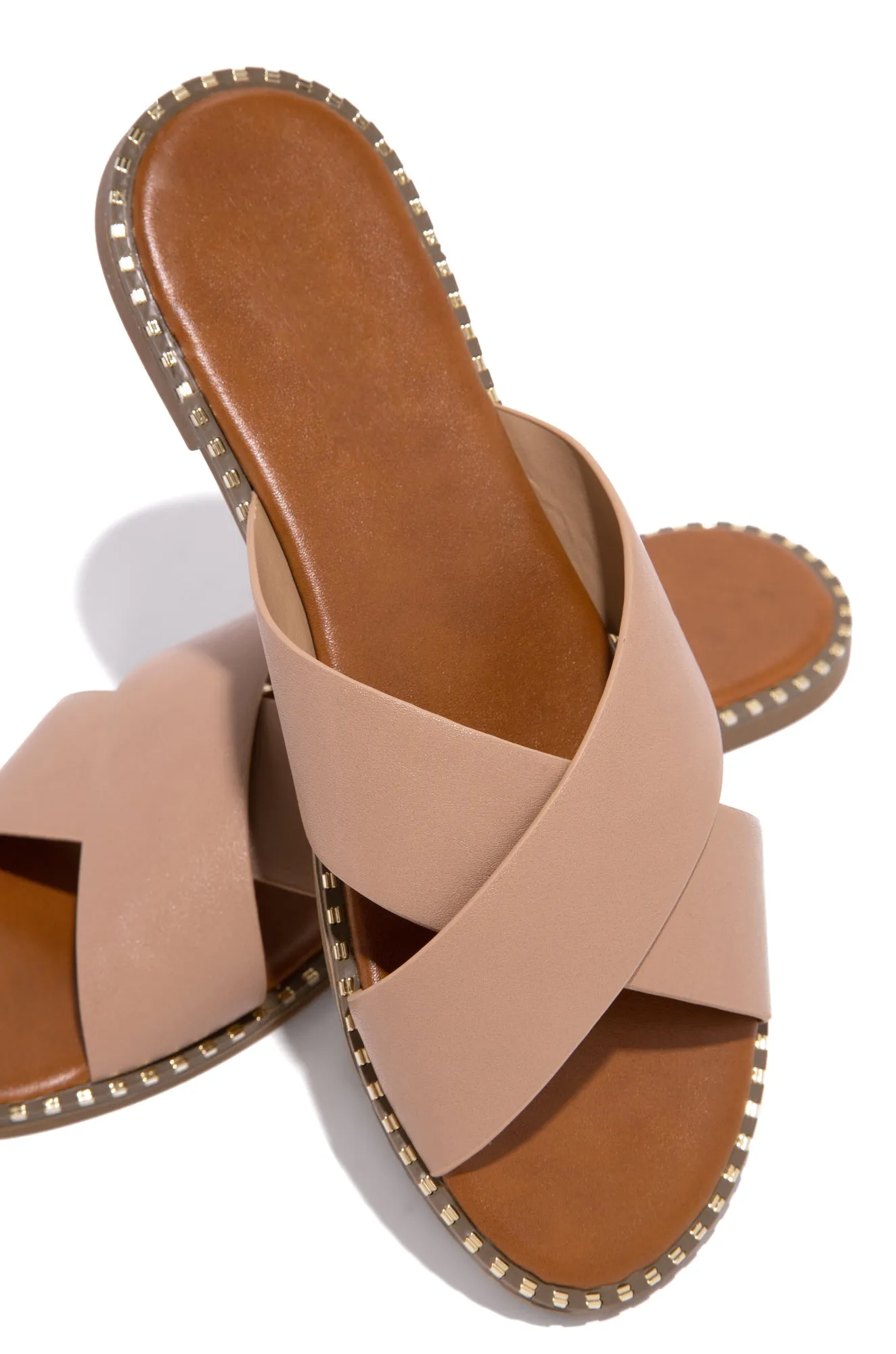 Summer Bliss Slip-On Flat Sandals - Nude