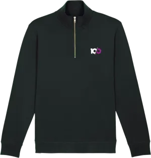ten/o 'Logo' Embroidered Quarter Zip - Black