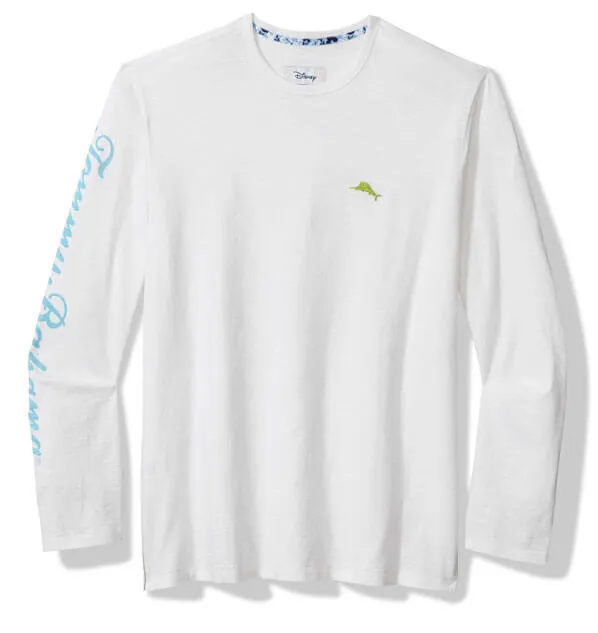 Tommy Bahama Big & Tall Disney Postcard To Paradise Lux Long Sleeve T-Shirt - White