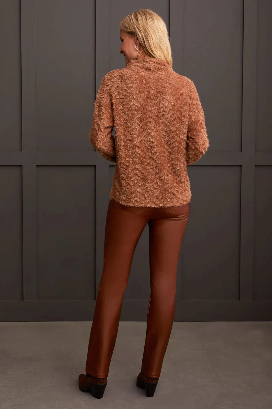TR1503o Funnel Neck Dolman Top