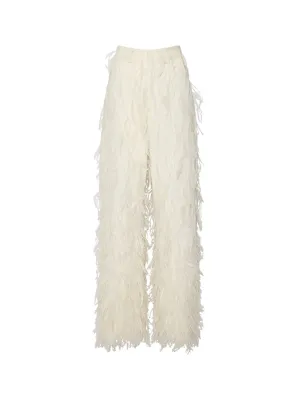 Twill Pant With Feathers