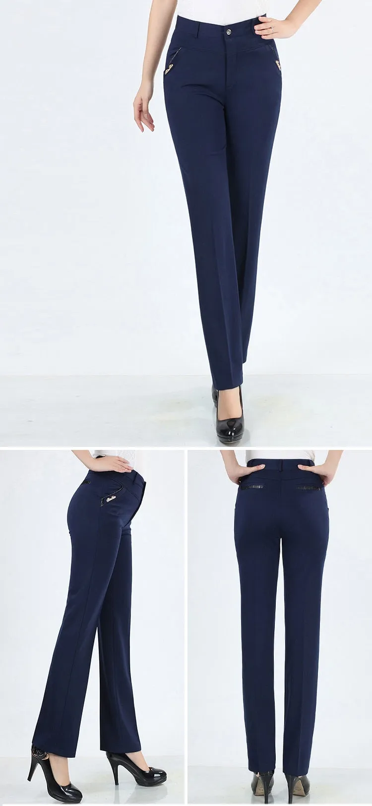 VenusFox straight high waist khaki pants plus size