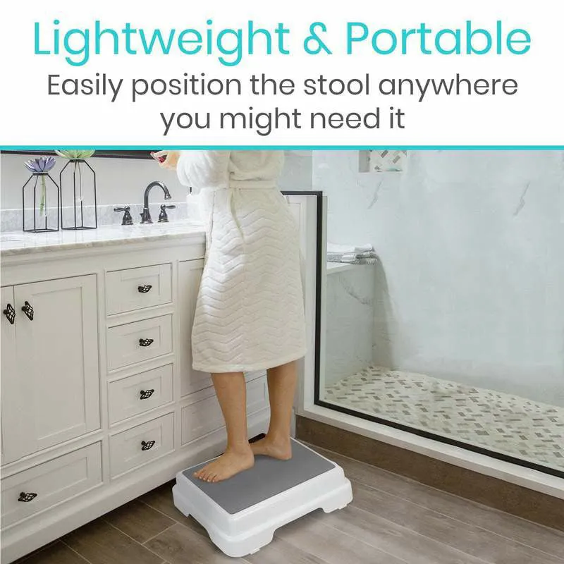 Vive Health Bath Step with Non-Slip Rubber Surface - White