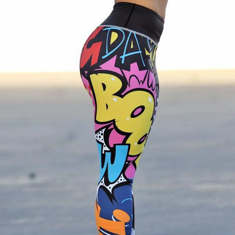 Women Digital Printing Leggings Workout Leggings High Waist Push Up Leggins
